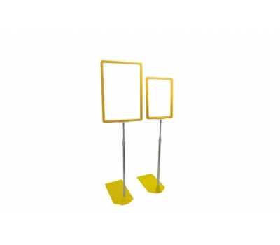 Cтойка рамки с пластиковым желтым основанием 300-500 мм рамка формата А5 цвет Прозрачный