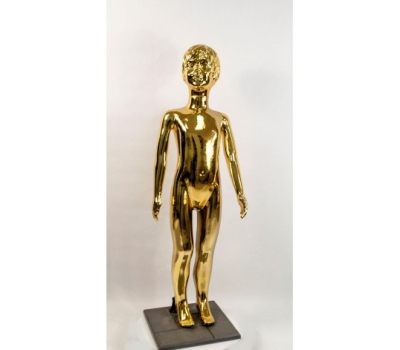 Манекен детский пластиковый девочка в полный рост гальваническое покрытие (золото) 120 см