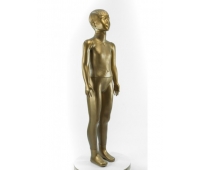 Манекен дитячий пластмасовий на повний зріст бронзовий школьник золотистий без підставки