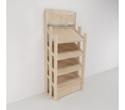 Стеллаж односторонний с наклонными полками