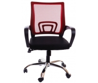 Офисное кресло Веб Хром Сетка черно-красный