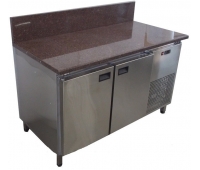Холодильний стіл з гранітної стільницею (з бортом) СХ2Д1Б20-Г-Т (1400/700/850)