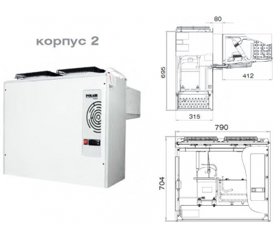 Моноблок среднетемпературный MM 222 S POLAIR (холодильный)