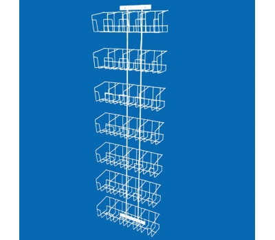 Afișaj cu plasă pe o grilă cu șapte rafturi cu celule