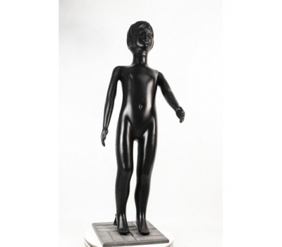 Манекен детский черный с лицом девочки 120 см на подставке