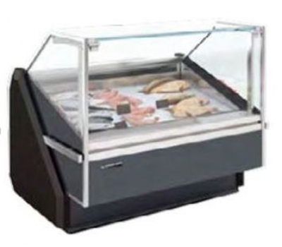 Витрина холодильную Modern-Exp QuadroStream L1250 W1100, "риба на льду",  пневматический подъем стекла