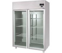 Холодильну шафу 1400 л з нержавіючої сталі (двери скло)