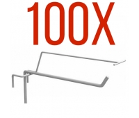 Cârlige simple cu un suport de preț pe o grilă de 100 de bucăți