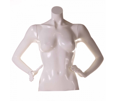 Femeile Torso T-SR06 (alb lucios) mâinile pe talie