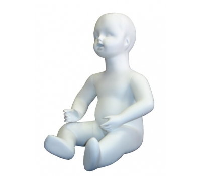 Kid-01wm Манекен детский белый матовый сидячий 48см