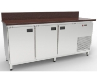 Холодильний стіл з гранітної стільницею (з бортом) СХ3Д1Б20-Г-Т (1860/700/850)