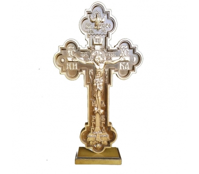 Хрест різьблений (фігурний) на підставці 320x160
