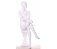 LIZA-6 Манекен жіночий безликий, сидячий, білий глянець
