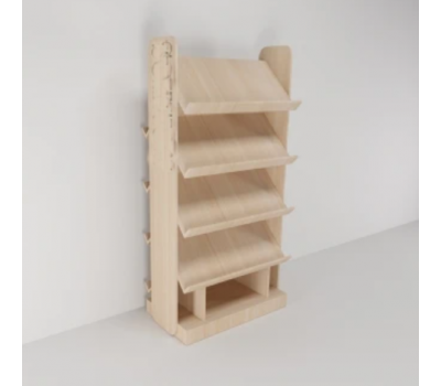 Стеллаж двусторонний с наклонными полками