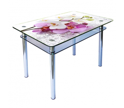 Кухонний стіл КС-1 Корал 1100x700x750 мм рожевий фотодрук