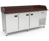 Холодильний стіл з гранітної стільницею (три борту) СХ3Д3Б20-Г-Т (1860/700/850)