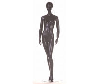 WK-4b / Dan Mannequin negru realist feminin (patrulater de bază, fixat. În picior)