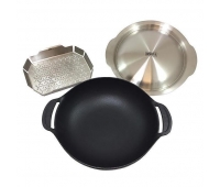 Сковорода ВОК с вставкой-пароваркой и крышкой для Gourmet BBQ System, чугун (8856) Weber