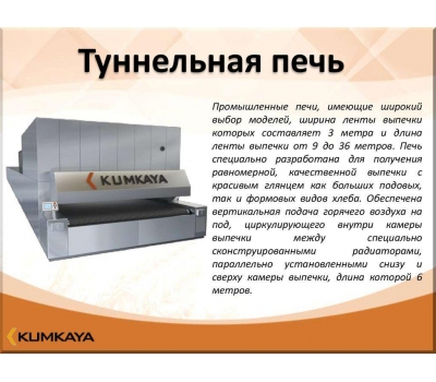 Одноярусная туннельная печь TU 2012 Kumkaya