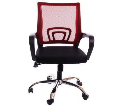 Офисное кресло Веб Хром Сетка черно-красный