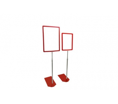 Cтойка рамки с пластиковым красным основанием 500-1000 мм рамка формата А4 цвет Красный