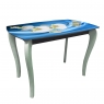 Кухонный стол ДКС-Классик-2 Корал 1100х700х750 мм голубой Фотопечать