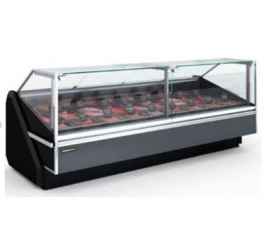 Витрина холодильную Modern-Exp QuadroStream L2500 W1100, откидное стекло, встроенный агрегат, статика