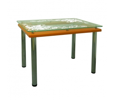 Кухонний стіл Гермес Корал 1300х750х790 мм оранжевий Піскоструй