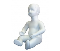 Kid-01wm Манекен дитячий білий матовий сидячий 48см