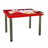 Кухонный стол Гермес Корал 1100х700х790 мм красный Фотопечать