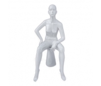 Манекен жіночий білий глянсовий сидячий Dona-05b