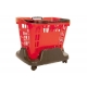 Coș de cumpărături pe roți cu mâner extragător, 45 L, Italia, culoare Speesy Roșu