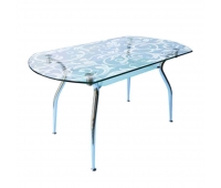 Кухонний стіл Кристал Корал 1200x700x750 мм прозорий піскоструй