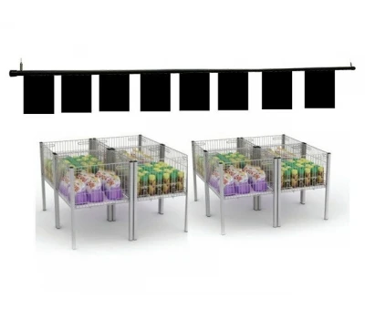 Sistem negru de suspensie Snapper magnetic cu plăci de plastic colorate A4 Negru, 1 m