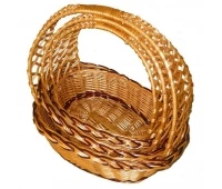 Un set de coșuri de răchită "Cobra" oval de 3 buc.