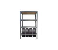 Оцинкований стелаж висотою 1500 мм з 2-ма МДФ полками для шин