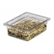 Acoperă cu un mâner și o crestătură pentru o lingură FlipLid din policarbonat transparent pentru recipiente gastronome Cambro GN 1/1 (530x325 mm) culoare