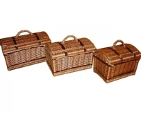 Un set de cutii de răchită dintr-o „Piept” de viță de vie din 4 bucăți