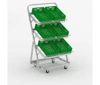 Raft vegetal cu rafturi din plasă pe roți H176 / L80 / D100 cm. Tip-07