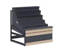 Raft pentru legume tip 4 1275х1330х1100 mm secțiune mijlocie cu 1 raft pentru banane