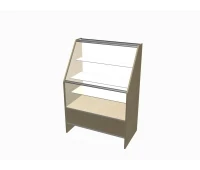 Vitrina comercială cu rafturi din sticlă și profil din aluminiu