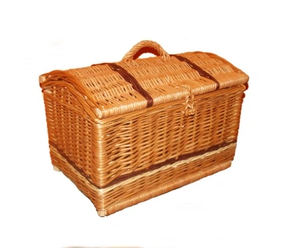 Cutie de răchită „piept” (înălțime 28cm / cu capac 35cm - 40cm x 25cm)