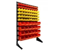 Rafturi de depozitare din plastic pentru componente radio 1,5 m + 78 cutii din plastic