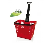 Coș de cumpărături pe roți cu mâner extragător, 45 L, Italia, culoare Speesy Roșu