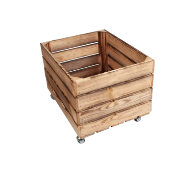 Ящик деревянный 50x40x30 обожженный на колесах с дна