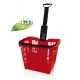 Coș de cumpărături pe roți cu mâner extragător, 45 L, Italia, culoare Speesy Roșu
