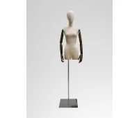 Торс F-1 женский тканевый с головой и деревянными руками (махонь) Торс F-1 женский тканевый с головой и деревянными руками (махонь)