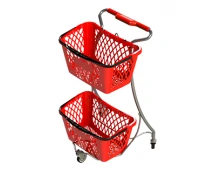 Baza metalică pe roți cu 2 coșuri de cumpărături TYKO, kit hibrid multicolor