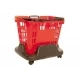Coș de cumpărături pe roți cu mâner extragător, 45 L, Italia, culoare Speesy Roșu