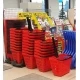 Coș de cumpărături pe roți cu mâner extragător, 45 L, Italia, culoare Speesy Roșu
